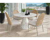 Shelburne Dining Table Marble Look White 47" Outdoor