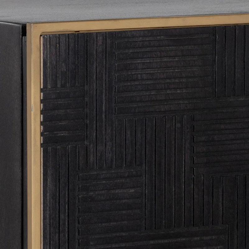 Markwood Sideboard Brass Dark Brown With Ample Storage