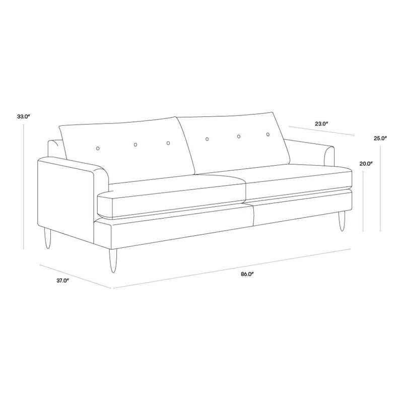 Laurel Fabric Upholstered Modern Sofa