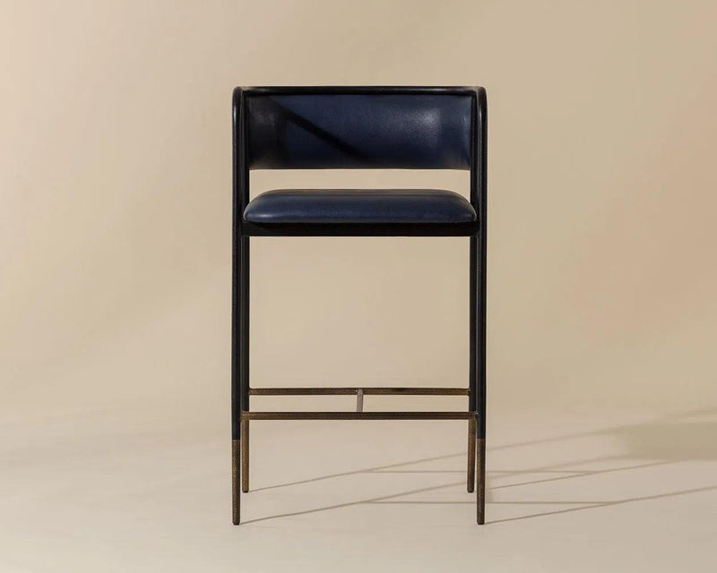 Brenan Leather Upholstered Effortlessly Elegant Barstool