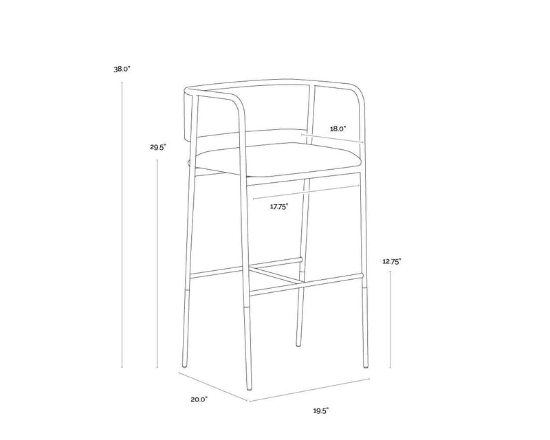 Brenan Leather Upholstered Effortlessly Elegant Barstool