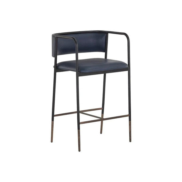 Brenan Leather Upholstered Elegant Counter Stool