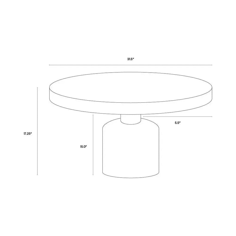 Elmira Concrete Outdoor Round Coffee Table