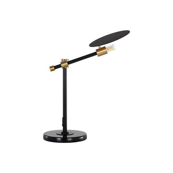 Neela Table Lamp Modern Black Marble Brass Finish