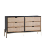 Avida Dresser Gold Black/Natural With Soft Closing Drawers