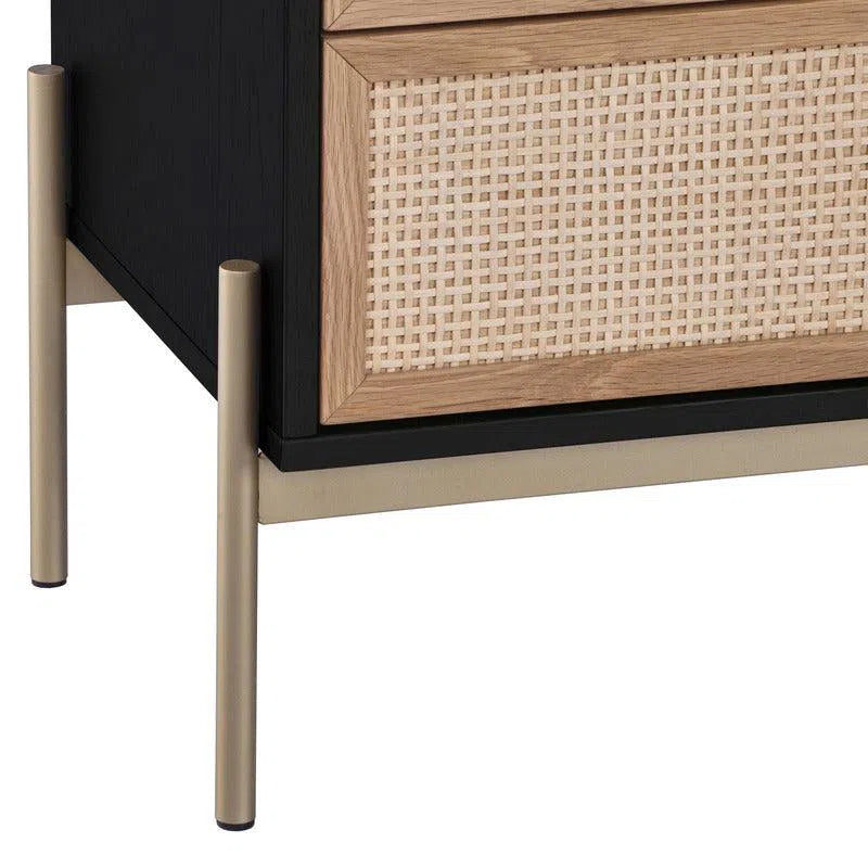 Avida Dresser Gold Black/Natural With Soft Closing Drawers