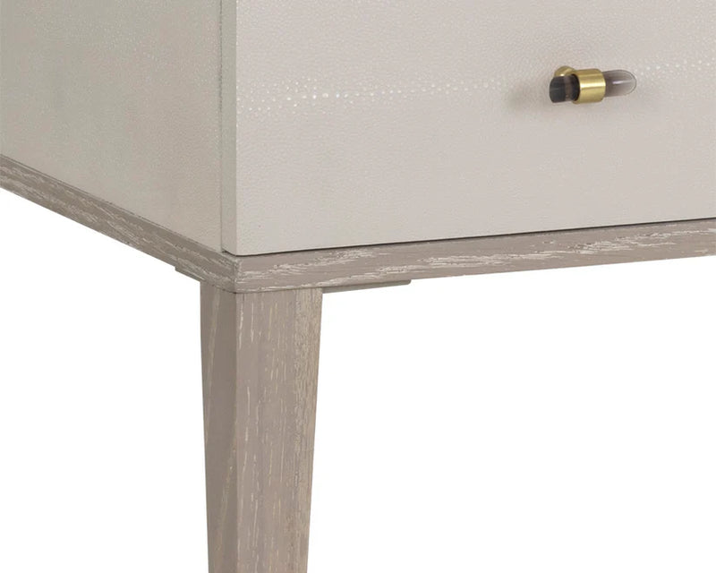 Pattinson Desk White Ceruse With Antique Brass Handles