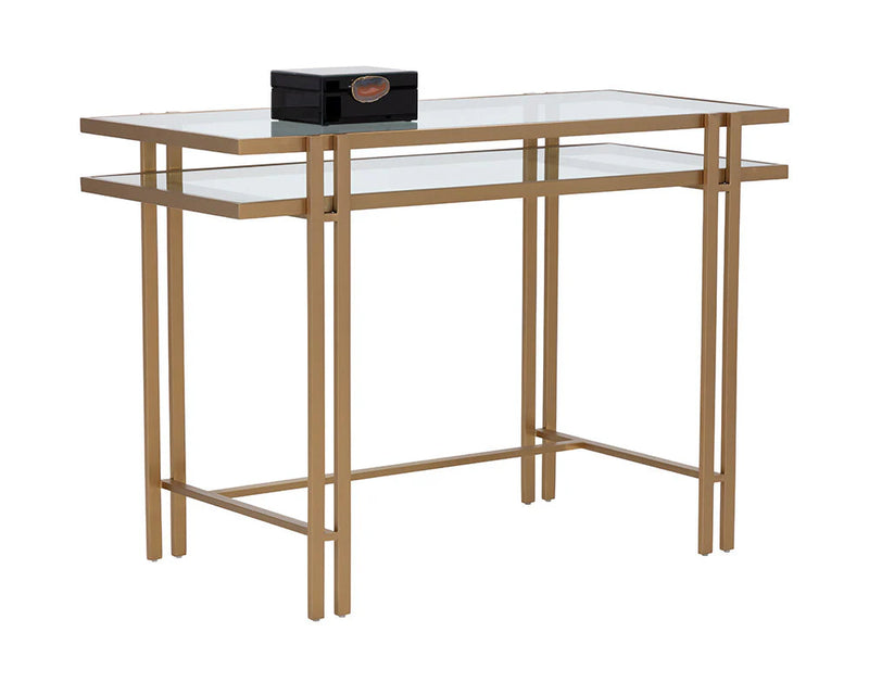 Lizette Desk Classic Style With Gold Stainless Steel Frame