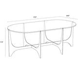 Juliane Coffee Table With Glass Top and Brass Base