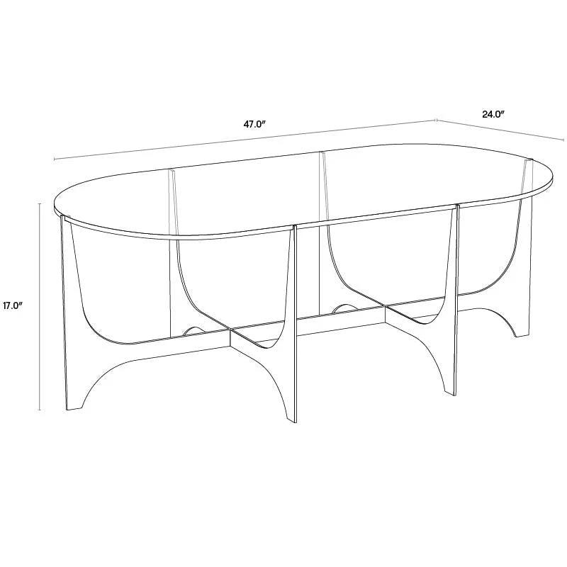 Juliane Coffee Table With Glass Top and Brass Base