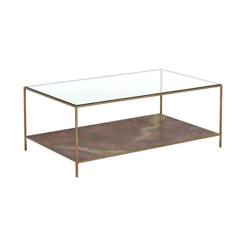 Concord Iron Framed Glass Top Coffee Table