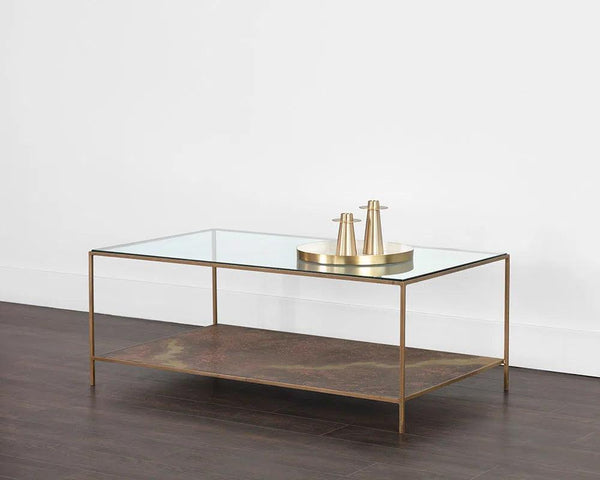 Concord Iron Framed Glass Top Coffee Table