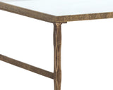 Bruna Desk With Clear Glass Top And Antique Brass Finish