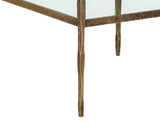 Bruna Desk With Clear Glass Top And Antique Brass Finish