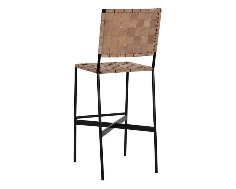 Omari Leather Upholstered Unique Styled Barstool