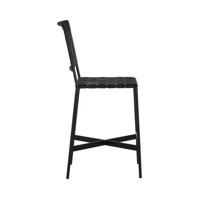 Omari Leather Upholstered Unique Styled Counter Stool