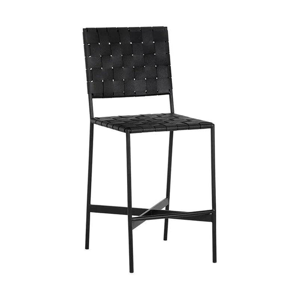 Omari Leather Upholstered Unique Styled Counter Stool