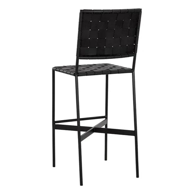 Omari Leather Upholstered Unique Styled Barstool