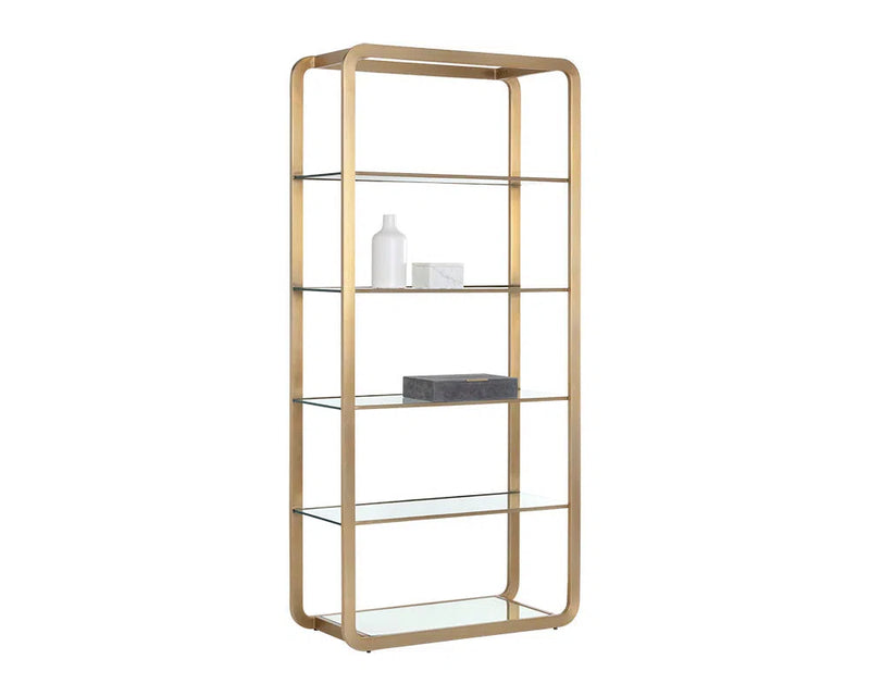 Ambretta Stainless Steel Framed Bookcase