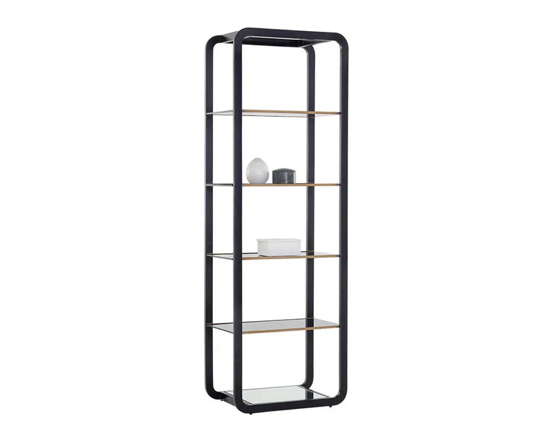 Ambretta Stainless Steel Framed Bookcase