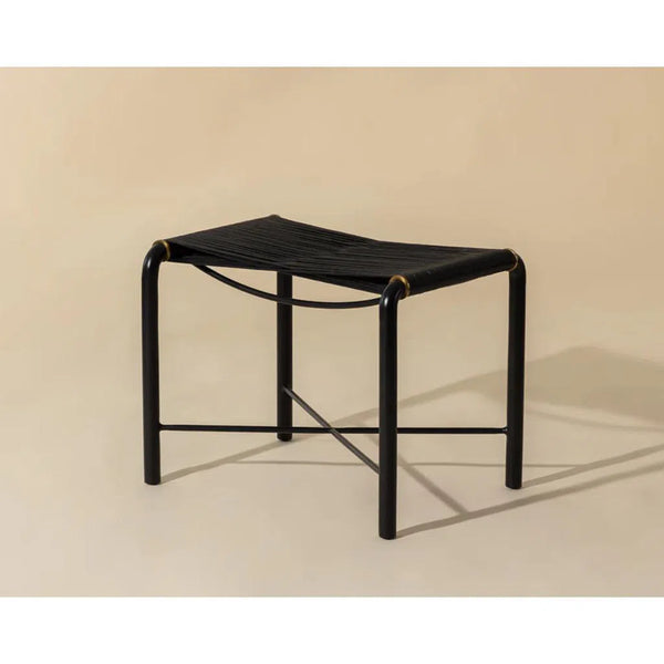 Riz Leather Upholstered Stool