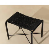 Riz Leather Upholstered Stool