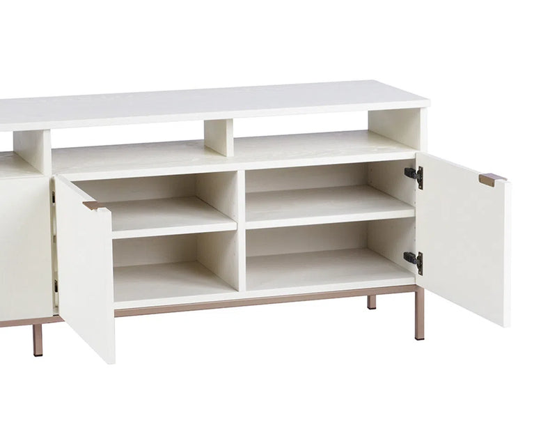 Ambrose Wooden Iron Modular Media Console And Cabinet