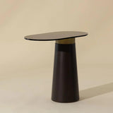 Lamont Side Table With Black Glass Top And Concrete Base