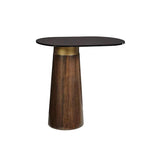 Lamont Side Table With Black Glass Top And Concrete Base