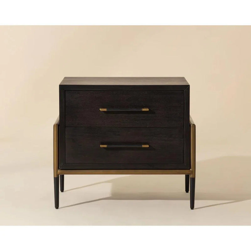 Weldrick Iron Based Wooden Nightstand