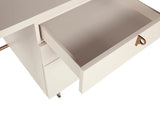 Celine Desk - Cream With Antique Brass Finish