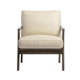 Lindley Lounge Chair Astoria Cream Leather Mid-Century Style