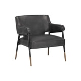 Derome Leather Upholstered Unique Lounge Chair