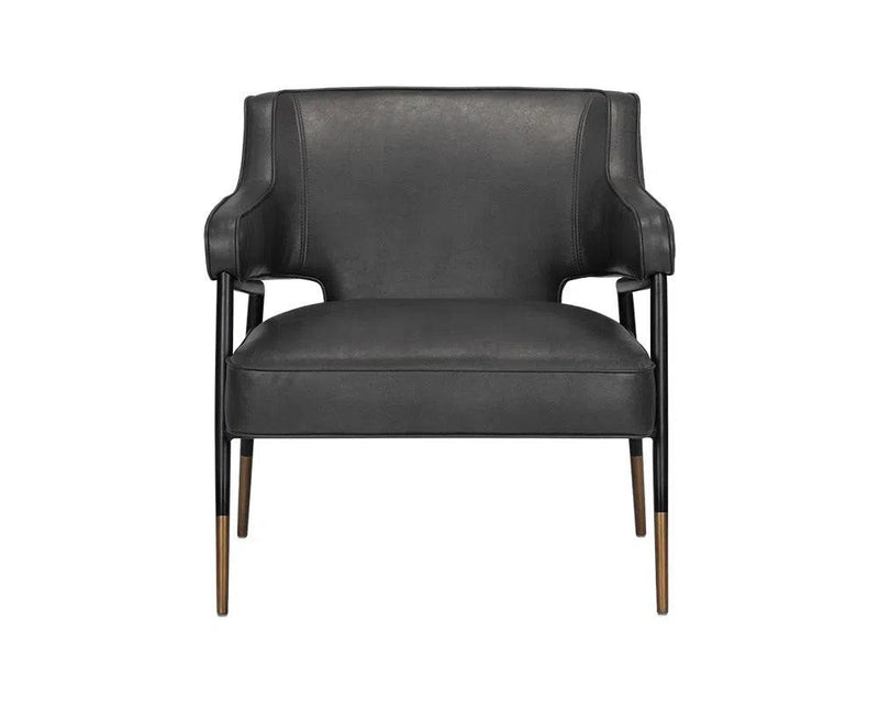 Derome Leather Upholstered Unique Lounge Chair