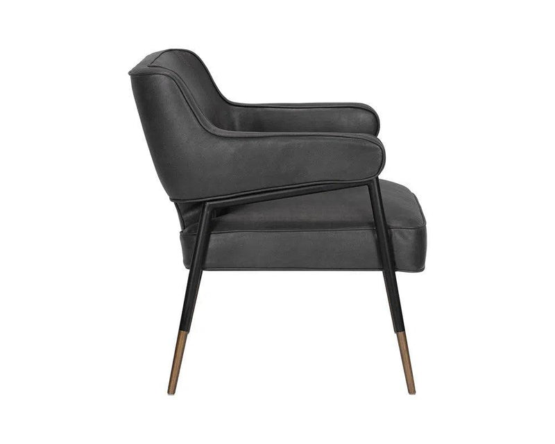 Derome Leather Upholstered Unique Lounge Chair