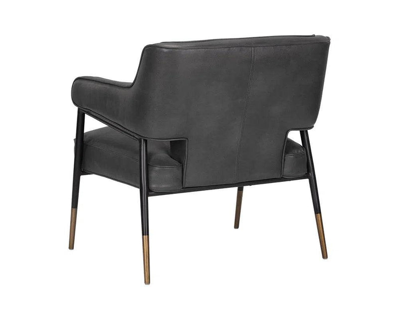 Derome Leather Upholstered Unique Lounge Chair