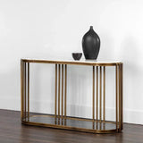 Naxos Console Table With Marble Top And Glass Shelf