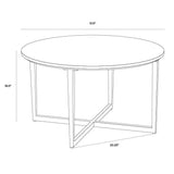 Modern Nayeli Coffee Table with Marble Top and Steel Base