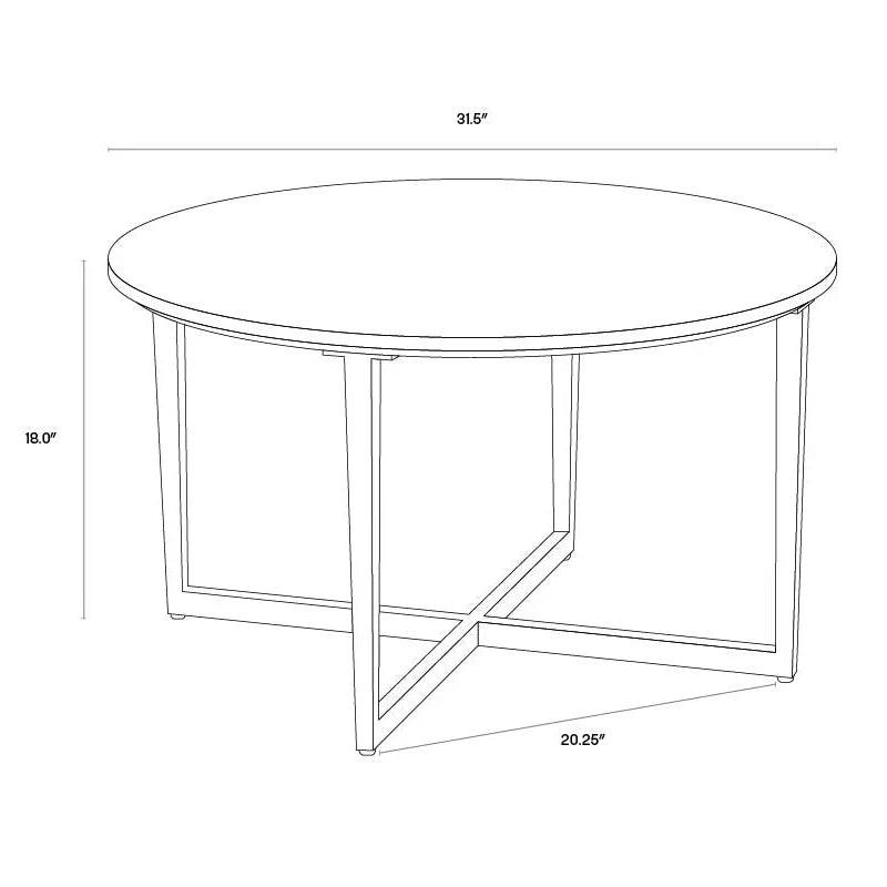 Modern Nayeli Coffee Table with Marble Top and Steel Base