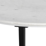 Modern Nayeli Coffee Table with Marble Top and Steel Base