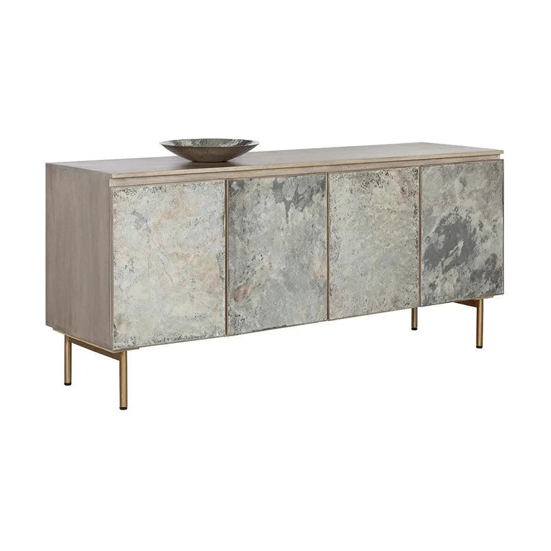 Mirabelli Sideboard With Brass Legs And Cord Management