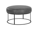 Elgin Leather Upholstered Modern Round Ottoman