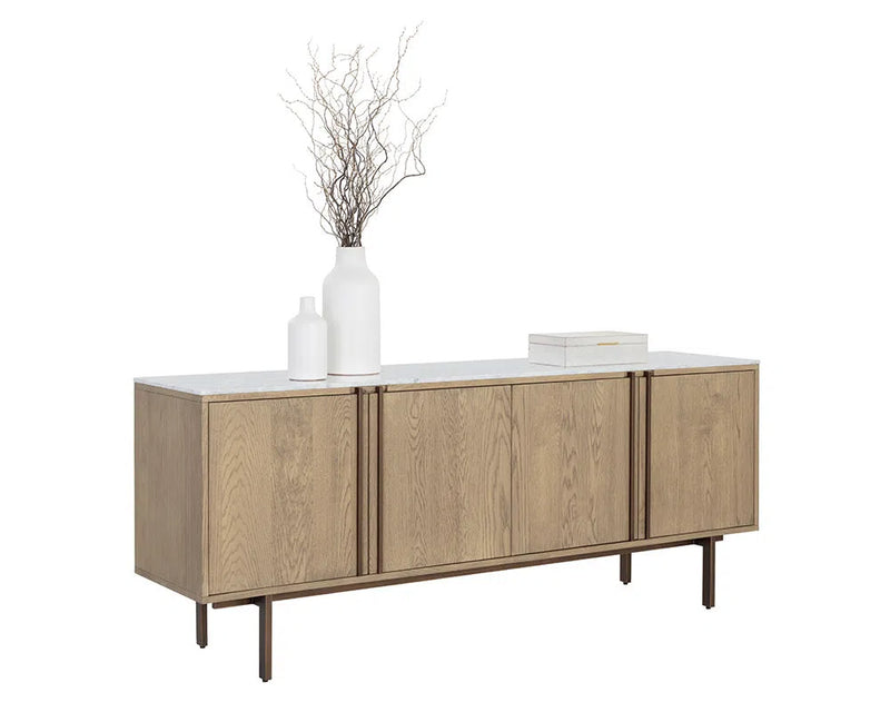 Briar Wooden Marble Top Sideboard