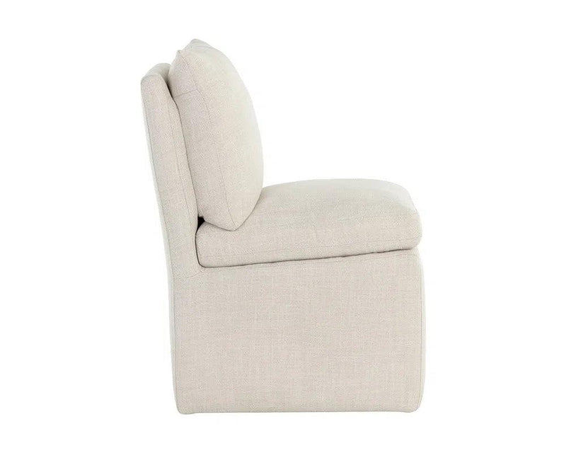 Glenrose Fabric Upholstered Wheeled Dining Chair