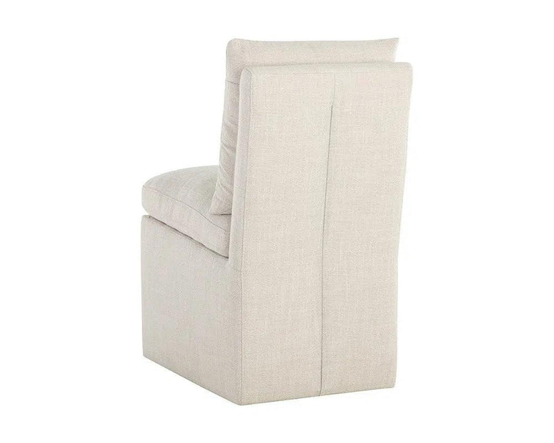 Glenrose Fabric Upholstered Wheeled Dining Chair