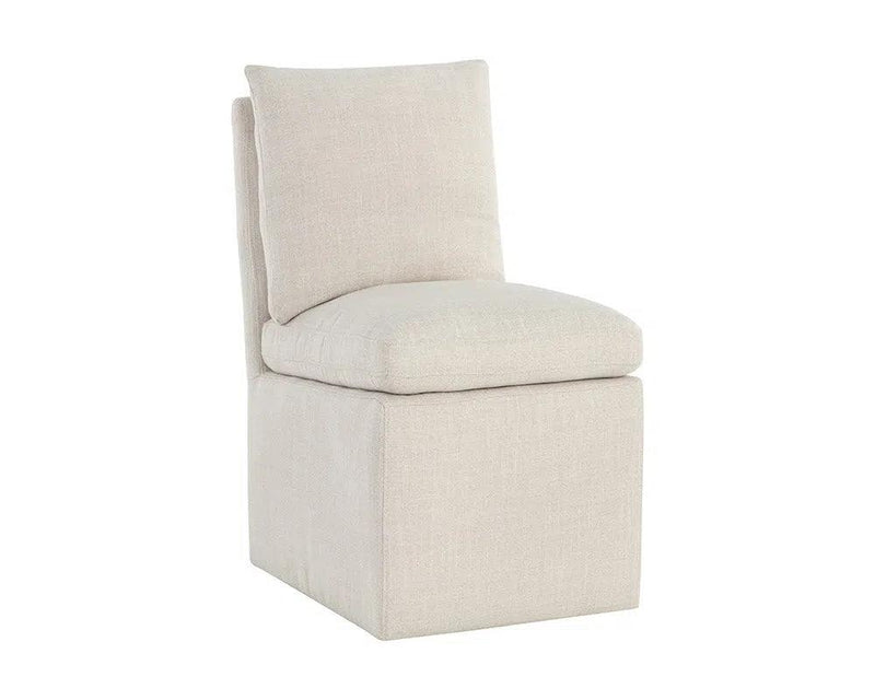 Glenrose Fabric Upholstered Wheeled Dining Chair