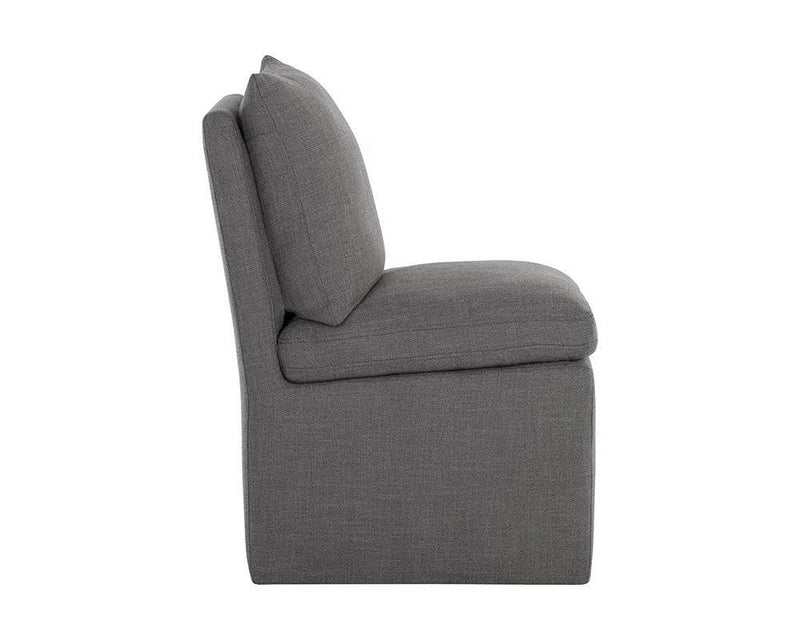 Glenrose Fabric Upholstered Wheeled Dining Chair