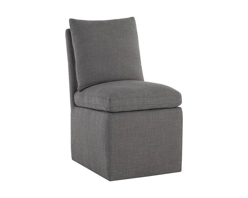 Glenrose Fabric Upholstered Wheeled Dining Chair