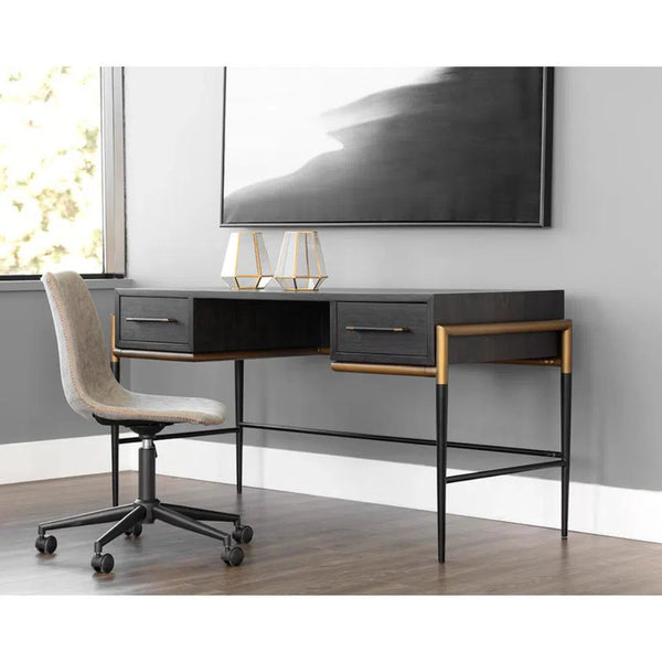 Weldrick Iron Based Wooden Desk