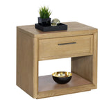 Oakville Nightstand With Soft Closing Drawer and Iron Handle